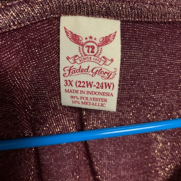 Faded Glory metallic long sleeved top - Picture 2 of 3